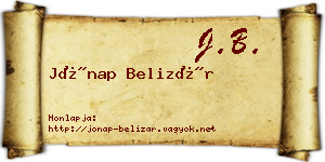 Jónap Belizár névjegykártya